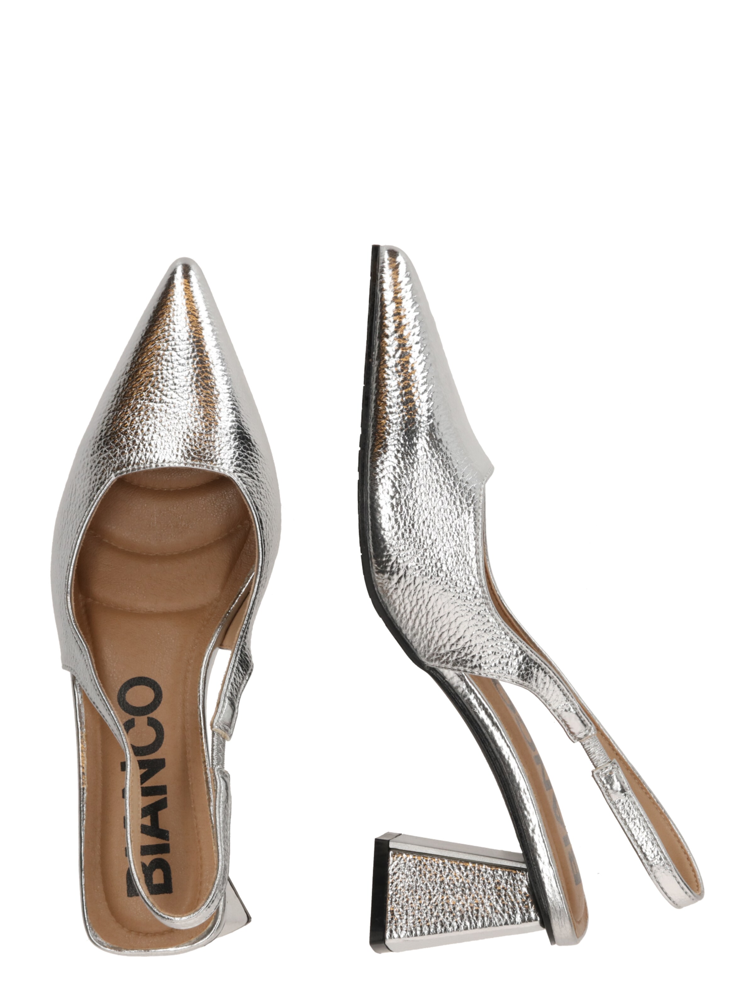 Décolleté sling 'Maralyn' di Bianco in argento