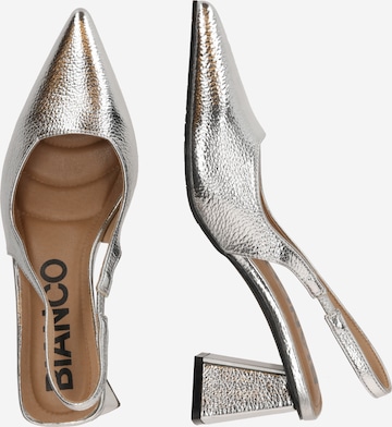 Bianco Дамски обувки на ток с отворена пета 'MARALYN' в сребърно