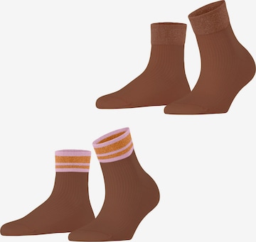 ESPRIT Socken 'Retro Glitter 2-Pack' in Braun: Vorderseite