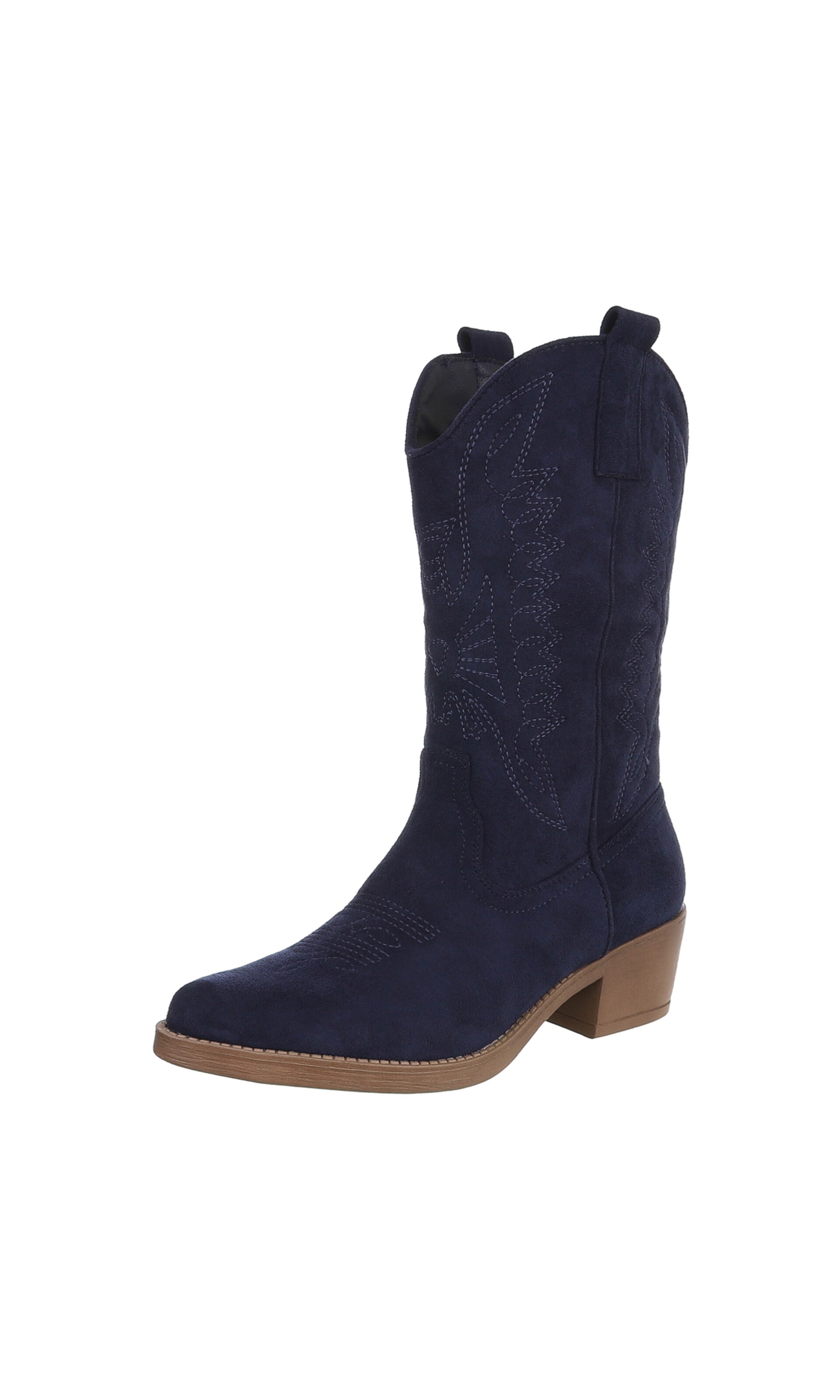 Ital-Design Cowboy Boots in Blue: front