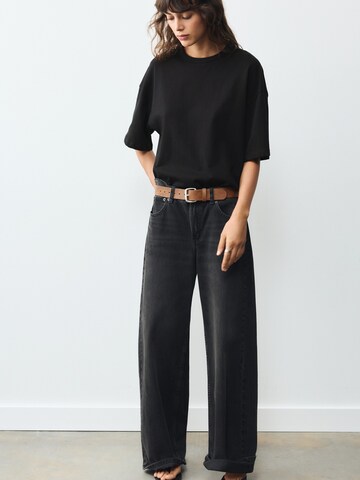 Pull&Bear Oversized Shirt in Black