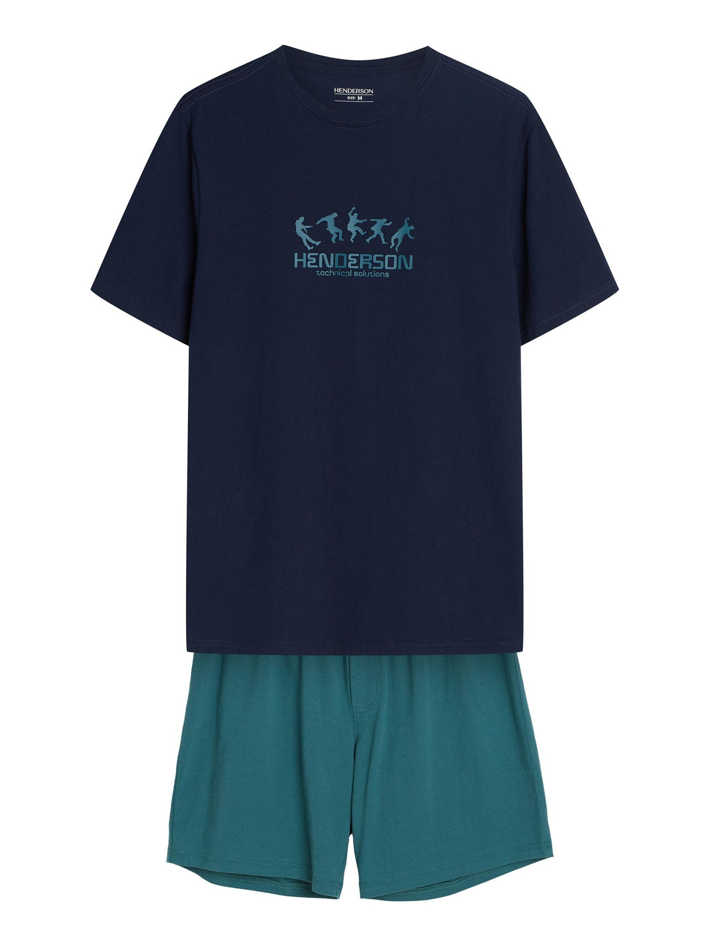 Henderson Pajama short 'Piżama męska Bet Henderson | granatowy, zielony 2XL' in Blue: front