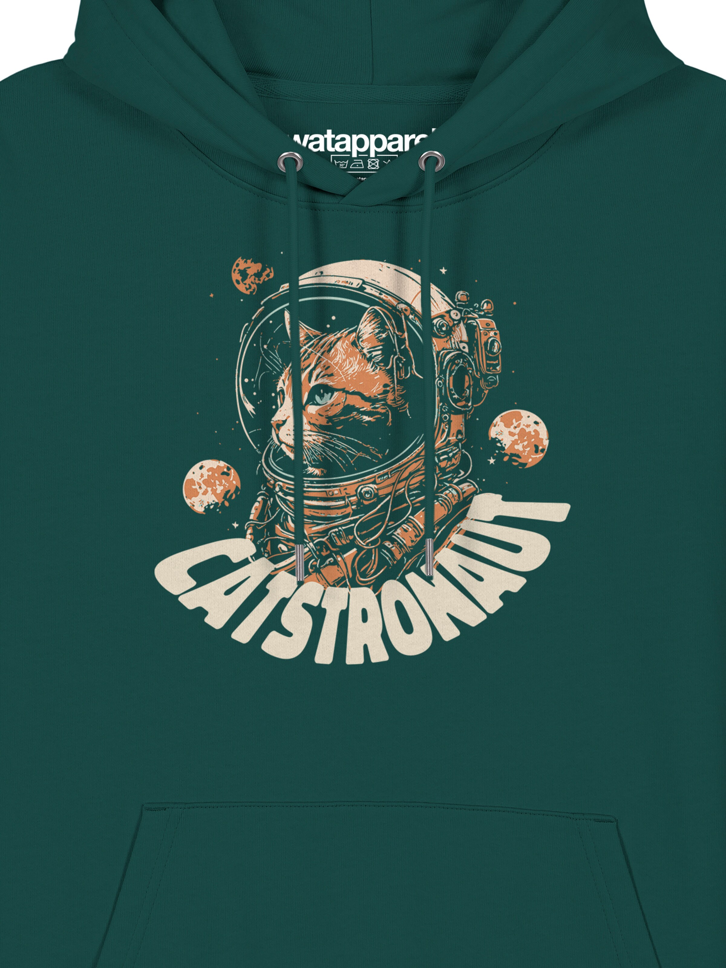 Watapparel Sweatshirt 'Catstronaut' in Groen