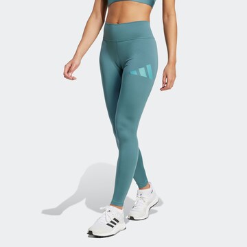 ADIDAS PERFORMANCE Skinny Workout Pants 'Essentials' in Green: front