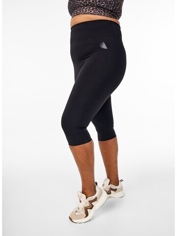 Active by Zizzi Skinny Sports trousers in Black: front