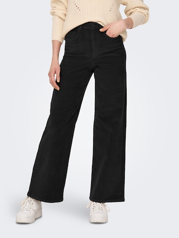 ONLY Wide Leg Housut 'ONLHOPE' värissä musta: etupuoli