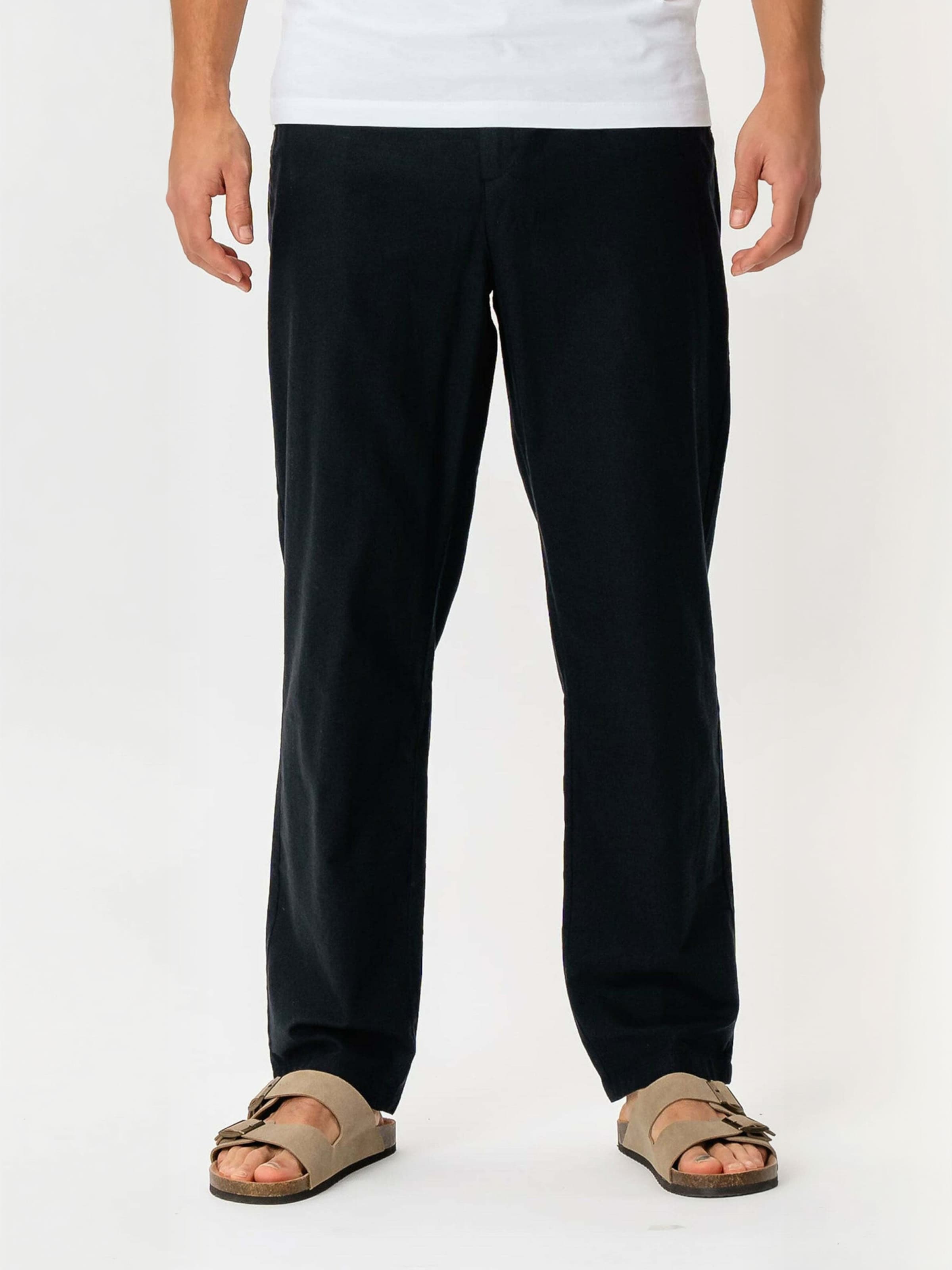 regular Pantaloni ' Cotton ' di TEESHOPPEN in nero: frontale