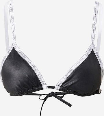 Calvin Klein Swimwear - Triangular Top de biquíni em preto: frente