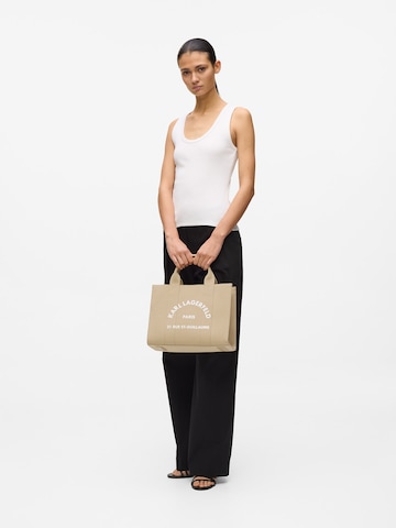 Shopper ' RUE ST-GUILLAUME KLEINE QUADRATISCHE TOTE-BAG ' di Karl Lagerfeld in beige