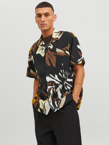 JACK & JONES Comfort fit Button Up Shirt 'CABANA' in Black: front