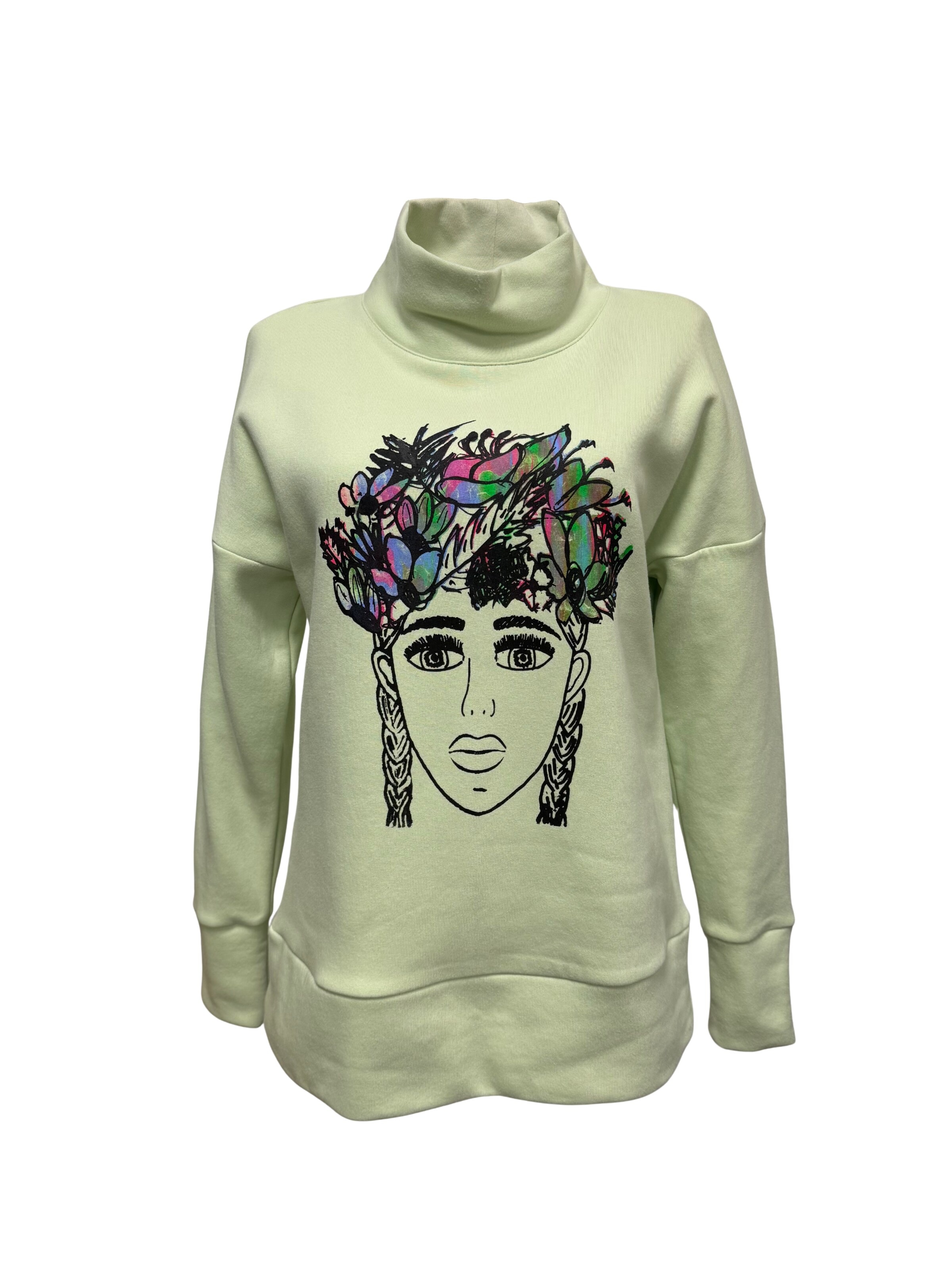 RADADA Sweatshirt 'FLOWER GIRL' in Green: front