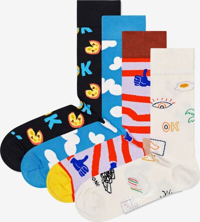 Șosete Happy Socks pe bej / azuriu / gri deschis / mai multe culori / negru, Vizualizare produs