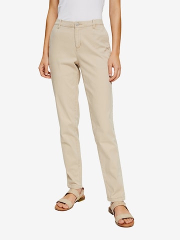 ESPRIT Slimfit Broek in Beige