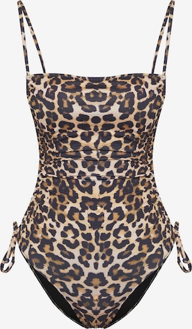 Trendyol Бюстие Бански костюм в бежово: отпред