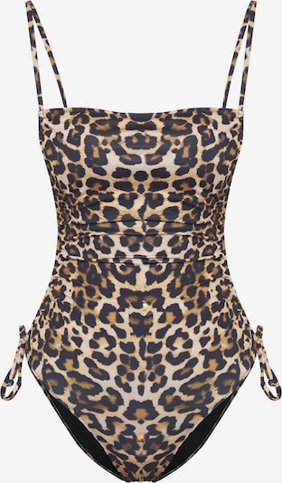 Trendyol Jednodijelni kupaći kostim u ecru/prljavo bijela / zeleno smeđa / tamno smeđa, Pregled proizvoda