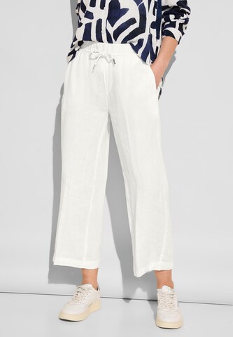 STREET ONE Wide leg Pleated Pants in White