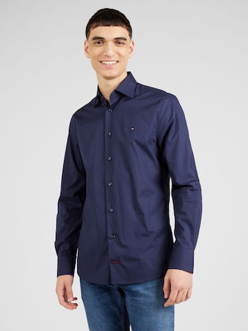 TOMMY HILFIGER Regular fit Zakelijk overhemd 'FLEX' in Blauw: voorkant