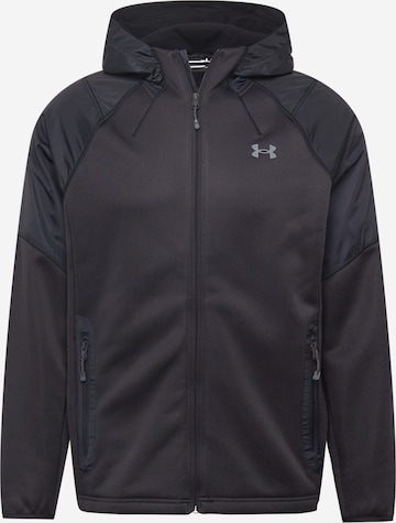UNDER ARMOUR Sports sweat jacket in Black: front