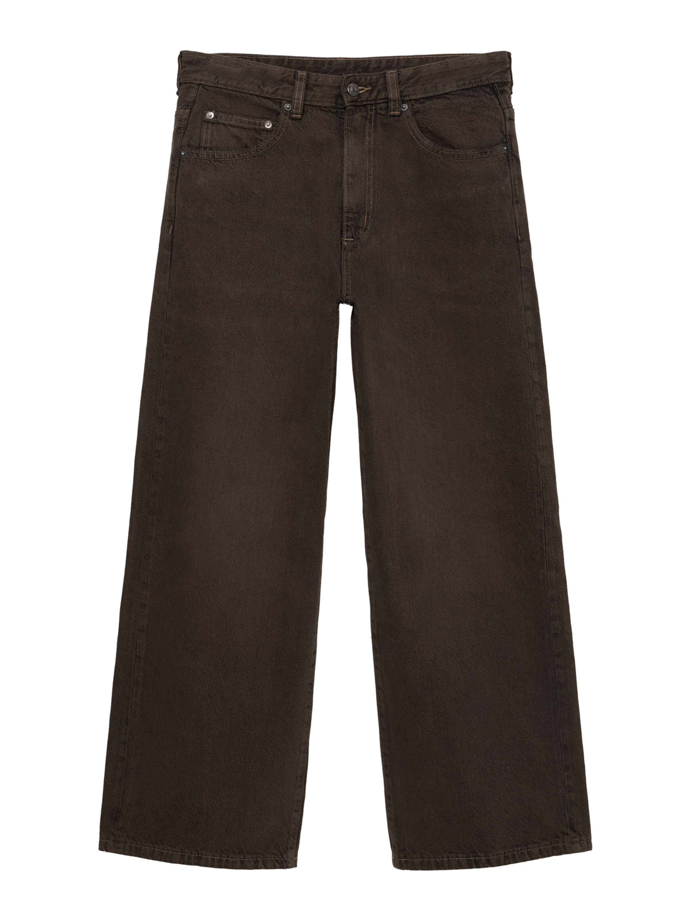 Pull&BearWide Leg/ Široke nogavice Traperice - smeđa boja: prednji dio