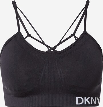 Bustino Reggiseno sportivo di DKNY Performance in nero: frontale