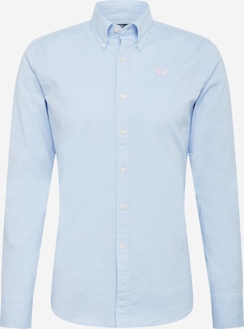 La Martina Slim fit Button Up Shirt in Blue: front