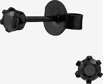 Boucles d'oreilles 'Runde 3 mm Ohrstecker aus Edelstahl mit Zirkonia' Maxte en noir : devant