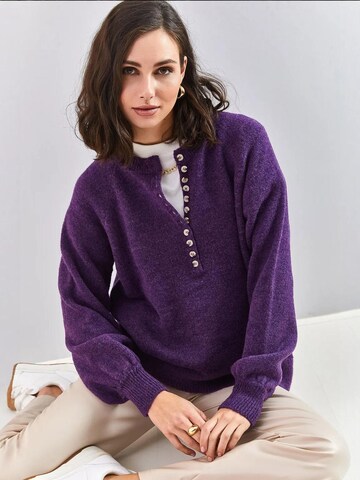 Bianco Lucci Sweter 'Pullover' w kolorze fioletowy
