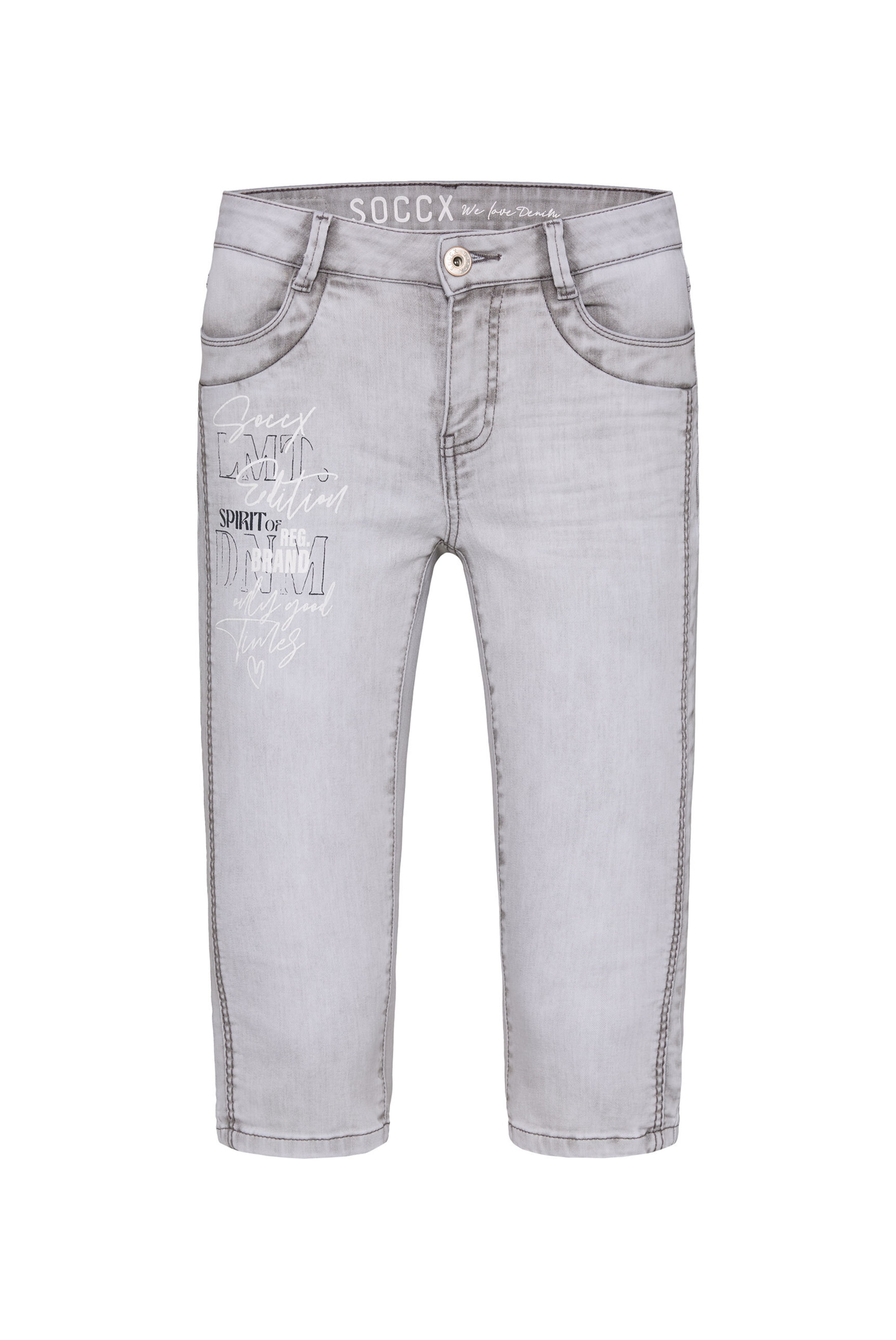 Soccx Regular Capri Jeans CH:AR Comfort Fit in Grau: Vorderseite