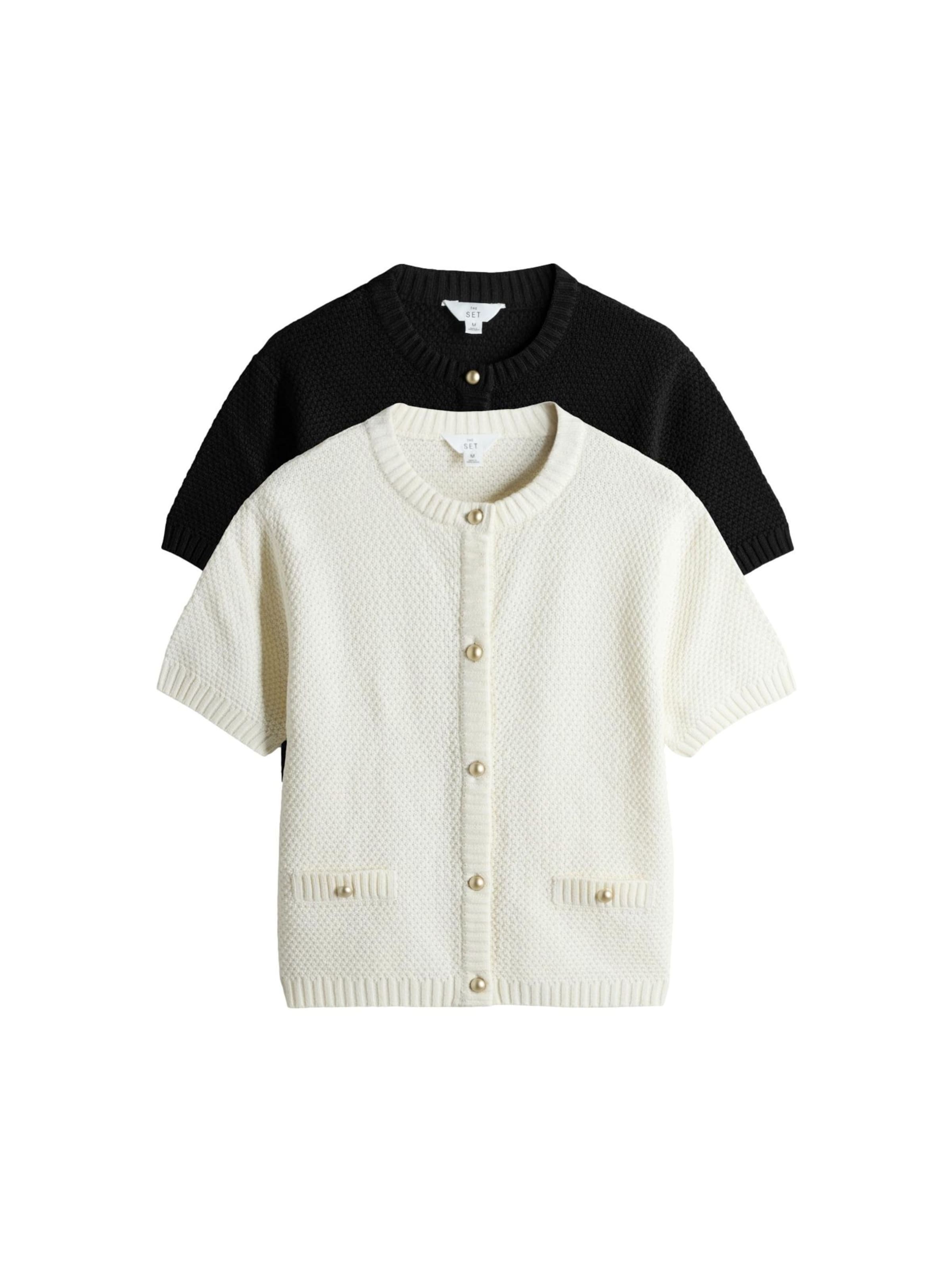 The Set Knit cardigan in Black: front