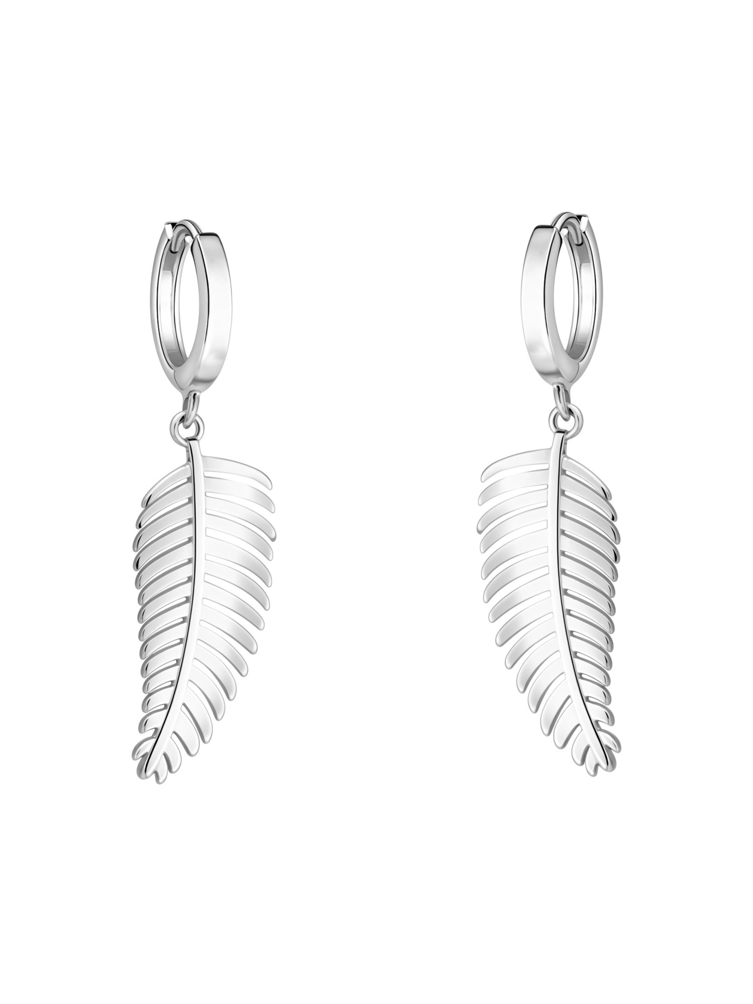 Sofia Milani Ohrringe 'Leaf'‌‌‌‌‌ in Silber: Vorderseite