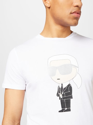 balta Karl Lagerfeld Marškinėliai