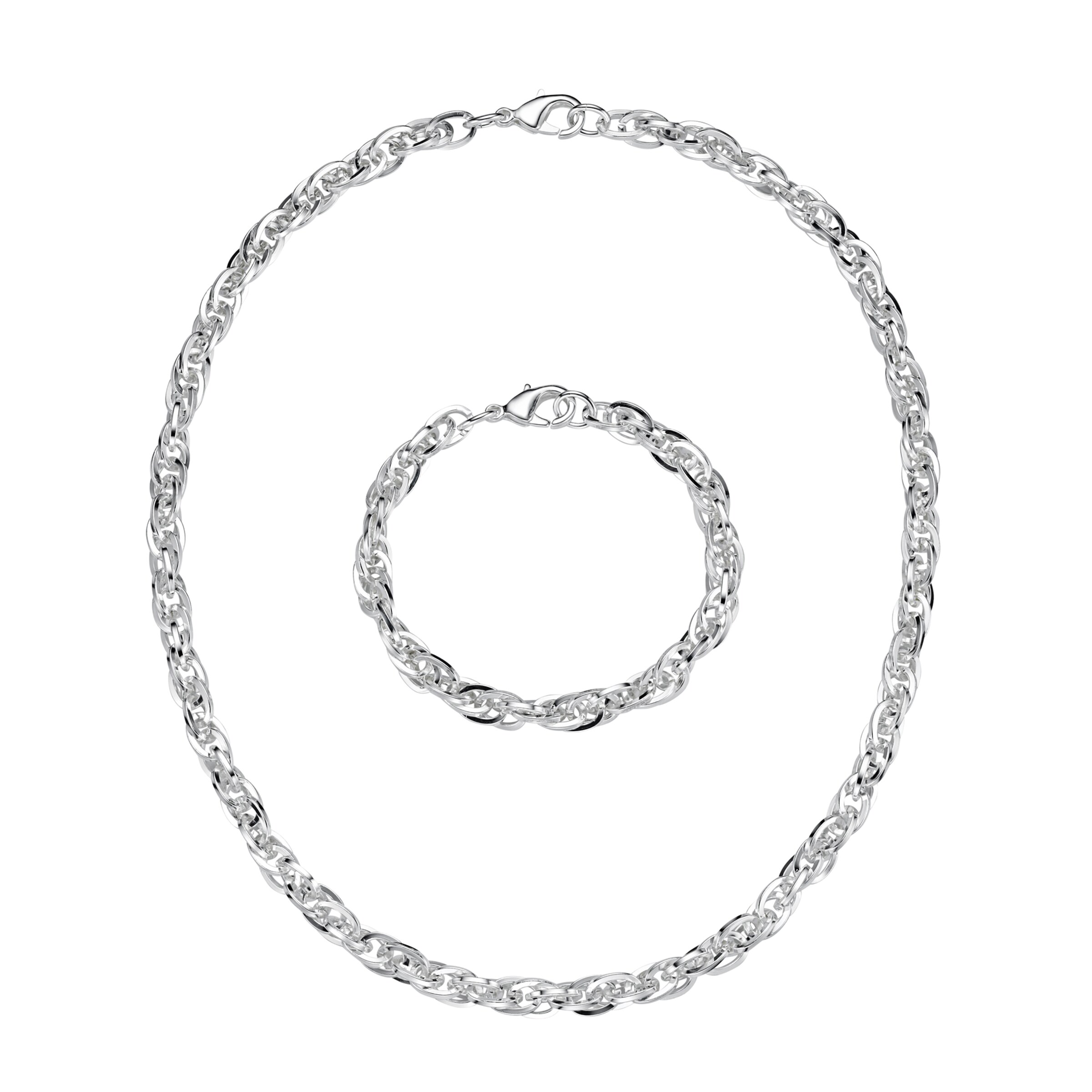 FIRETTI Jewelry Set in Silver: front