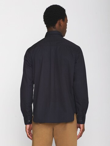 KnowledgeCotton Apparel Regular fit Button Up Shirt 'Alf' in Black