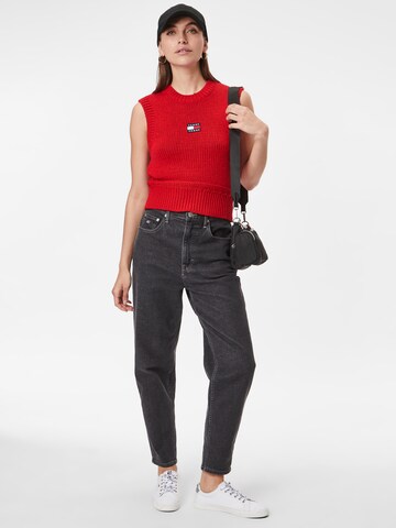 Tommy Jeans - Top de punto en rojo