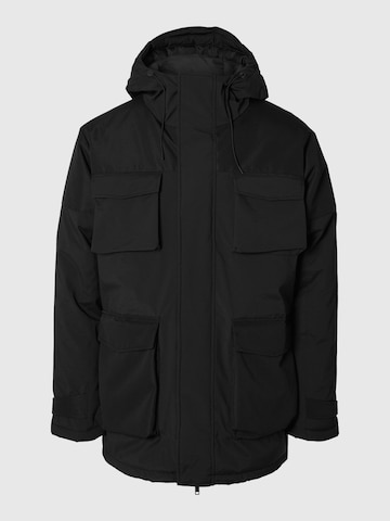 SELECTED HOMME Between-seasons parka in Black