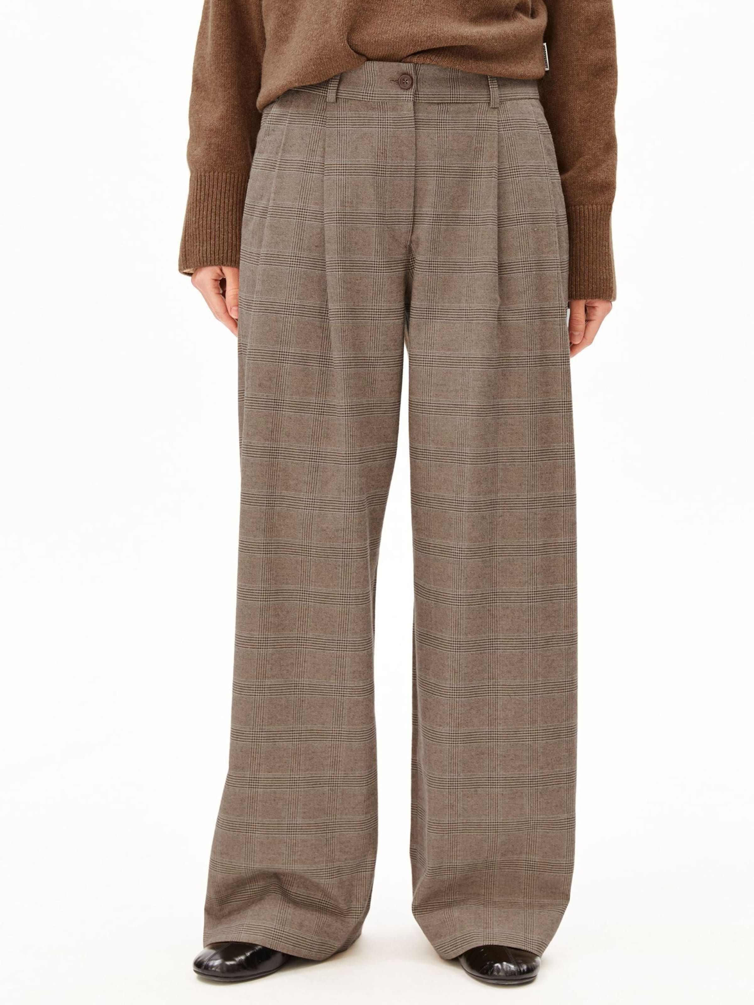 ARMEDANGELS Loose fit Trousers in Brown: front