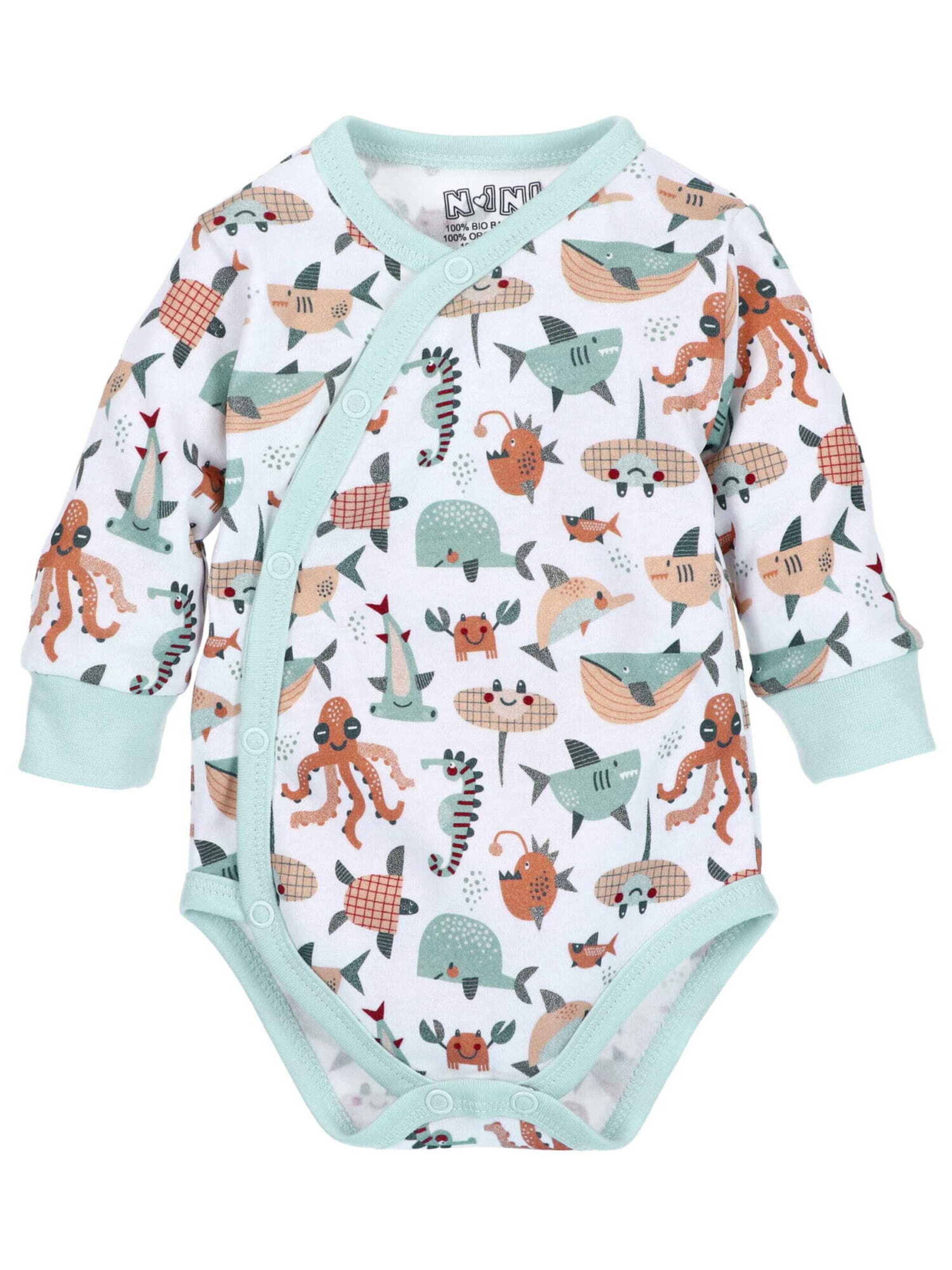 Barboteuse / body 'Meerestiere' NINI en blanc : devant