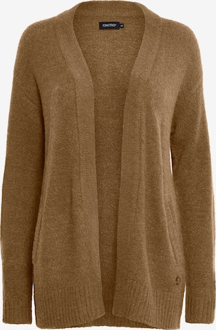 Oxmo Knit Cardigan in Brown: front