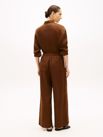 TOMMY HILFIGER Szeroka nogawka Spodnie 'ESS' w kolorze brązowy