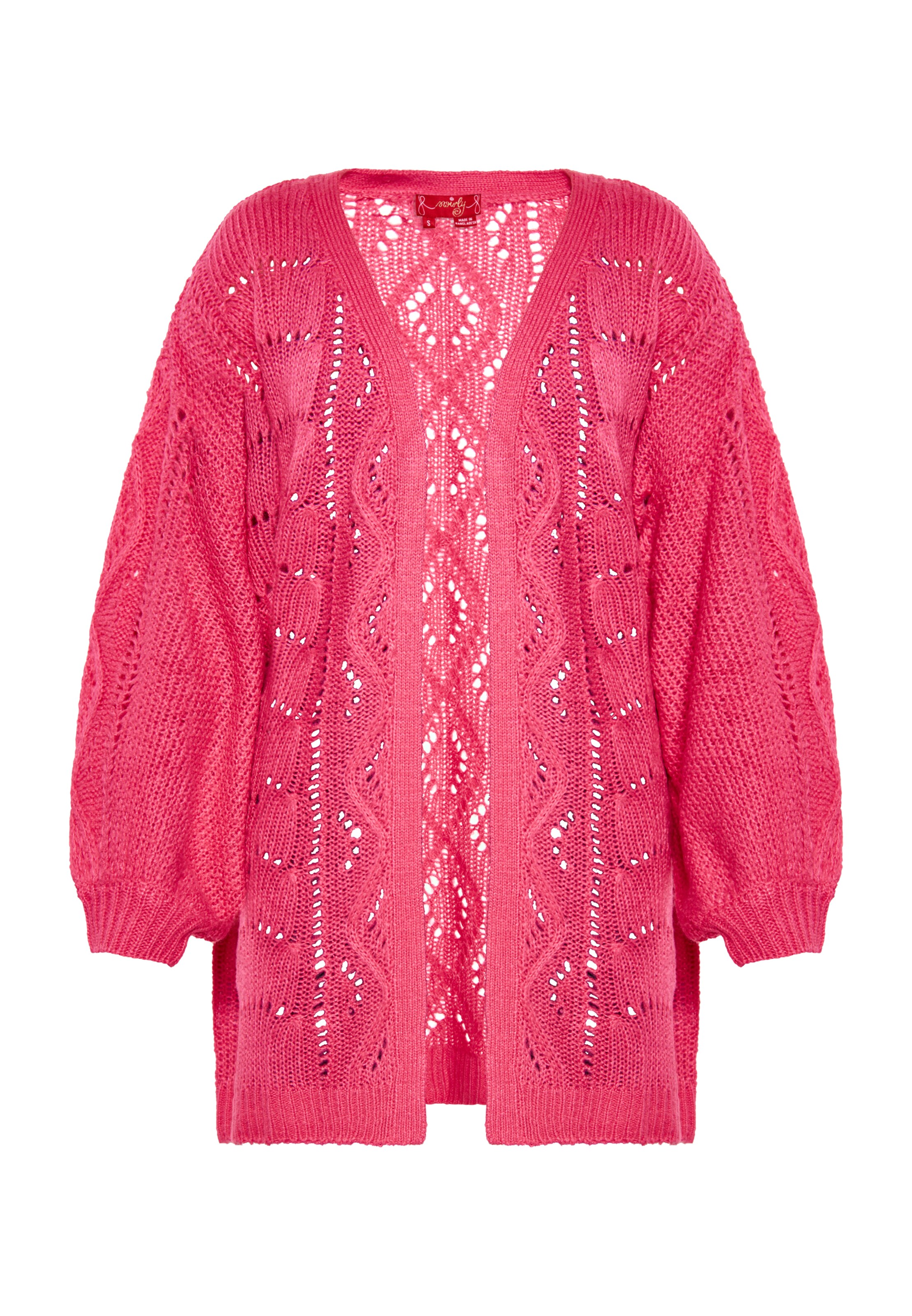 swirly Knit cardigan in Pink: front