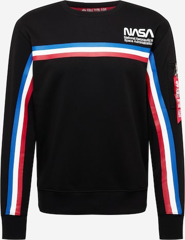 ALPHA INDUSTRIES Sweatshirt 'NASA' in Black: front
