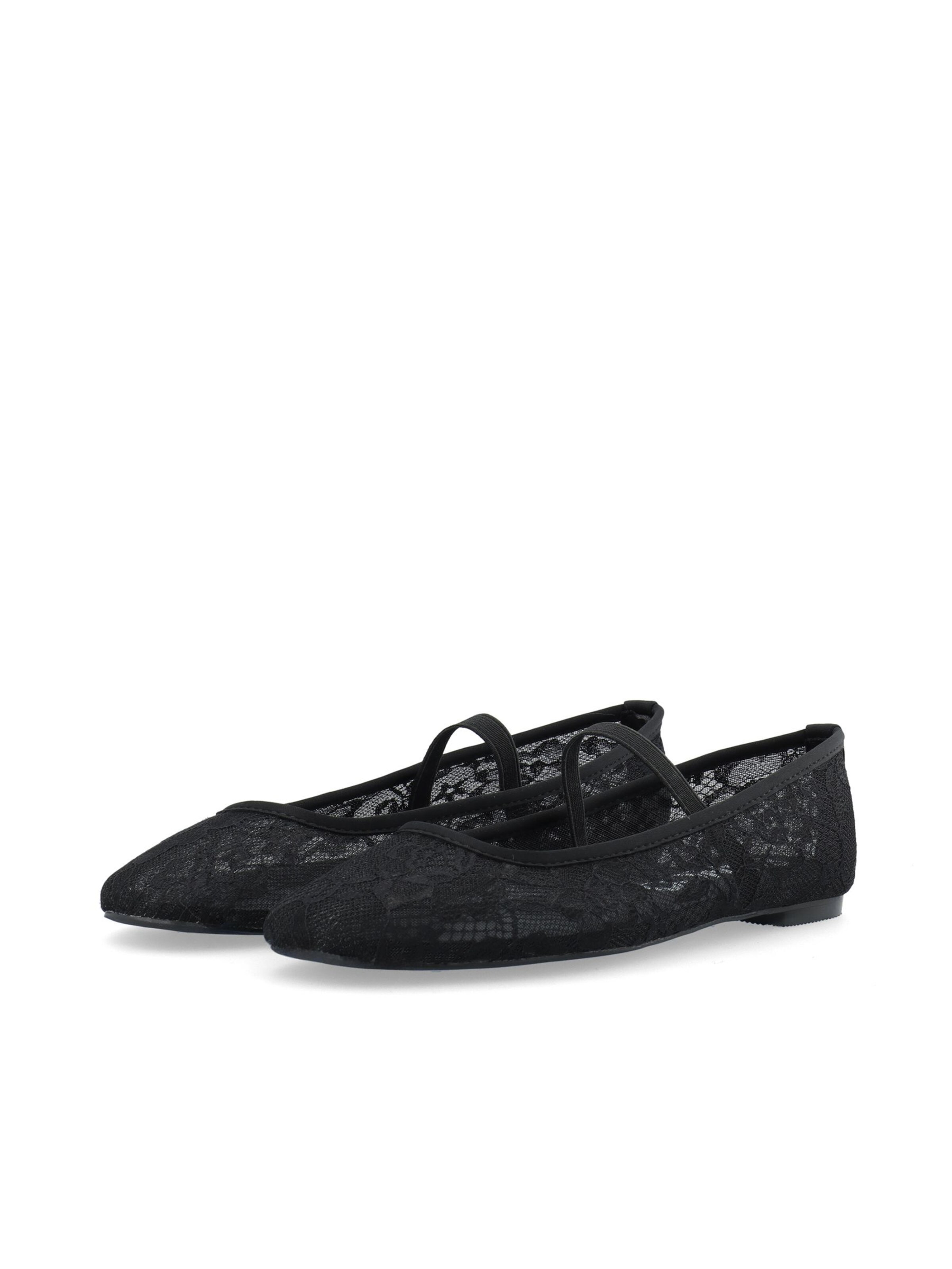 Bianco Ballet Flats with Strap 'Lilja' in Black