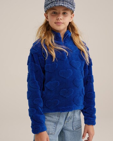 Sweat-shirt WE Fashion en bleu : devant