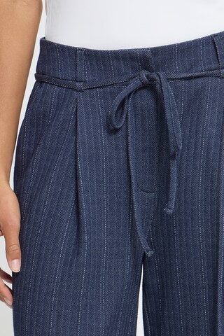 ICHI Wide leg Broek 'IHKate Pinelle' in Blauw