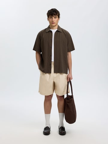 SELECTED - regular Pantalón en beige