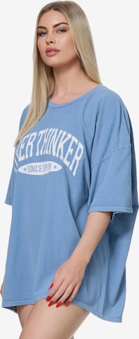 Worldclassca Oversizeshirt 'Overthinker' in Blau: Vorderseite