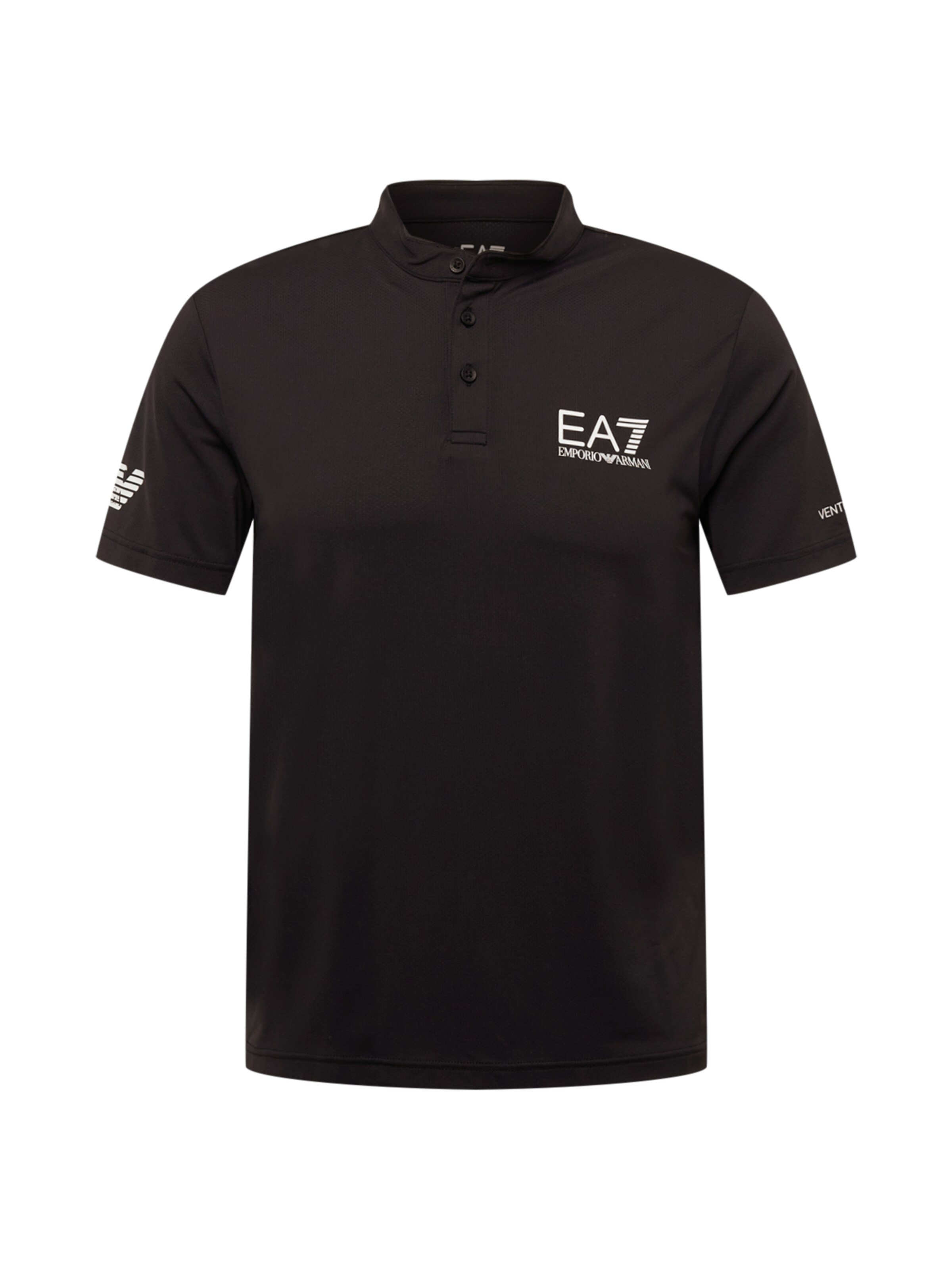 EA7 Emporio Armani - Camiseta funcional en negro: frente