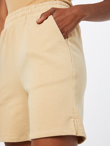 VILA Normalny krój Spodnie w kolorze beżowy
