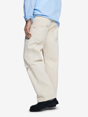 Wide leg Jeans de la Desigual pe alb