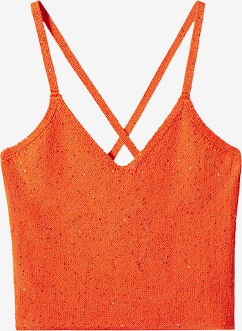 MANGO Knitted Top 'CLARA' in Orange: front